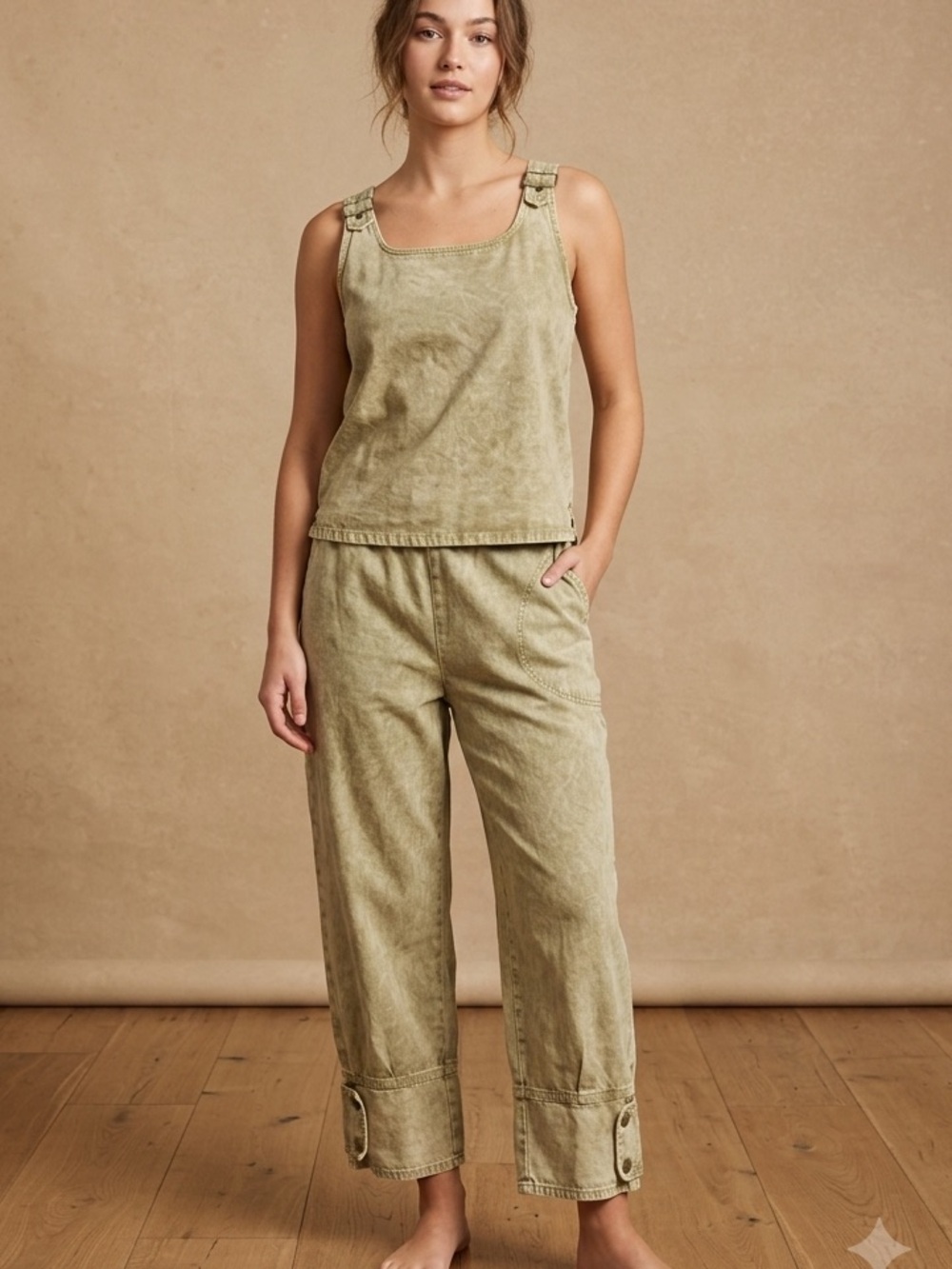 Olive Green Cotton vintage set.